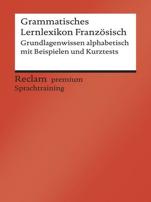 cover image of Grammatisches Lernlexikon Französisch
